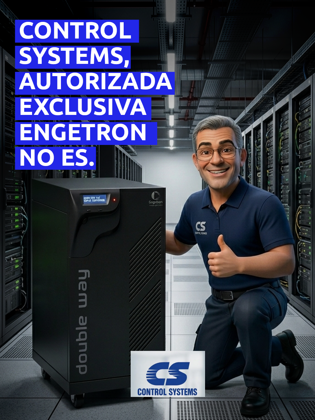 Peça de social media da Control Systems sobre assistência autorizada Engetron no Espírito Santo