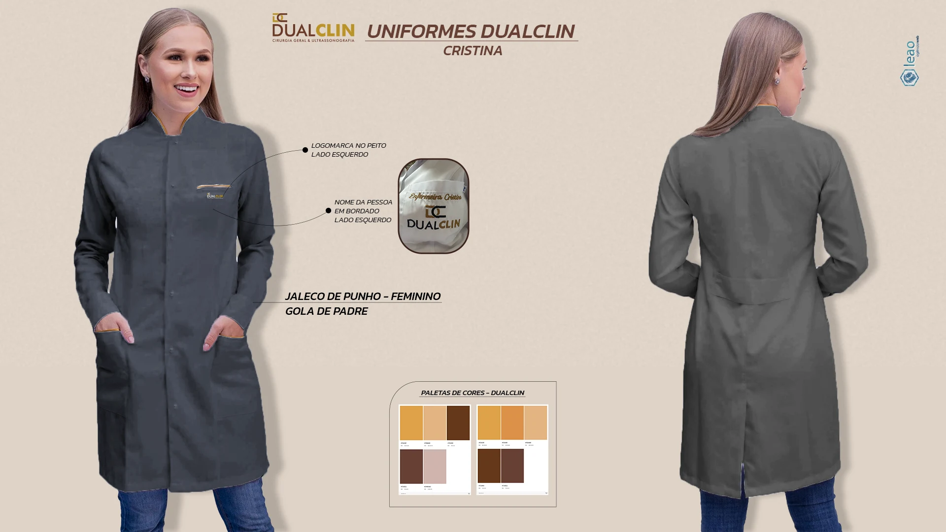 Estudo de uniforme feminino da DualClin