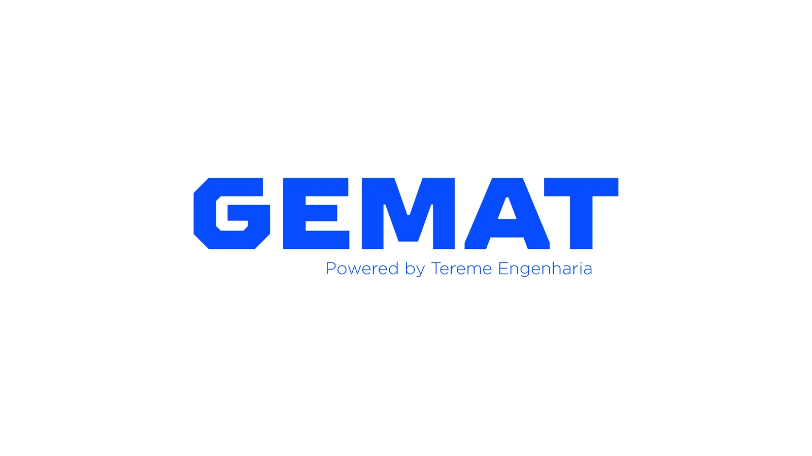 Variação da marca GEMAT em azul e branco