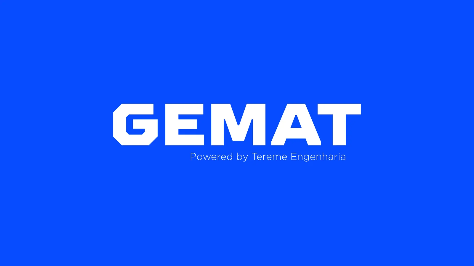 Variação da marca GEMAT em fundo azul