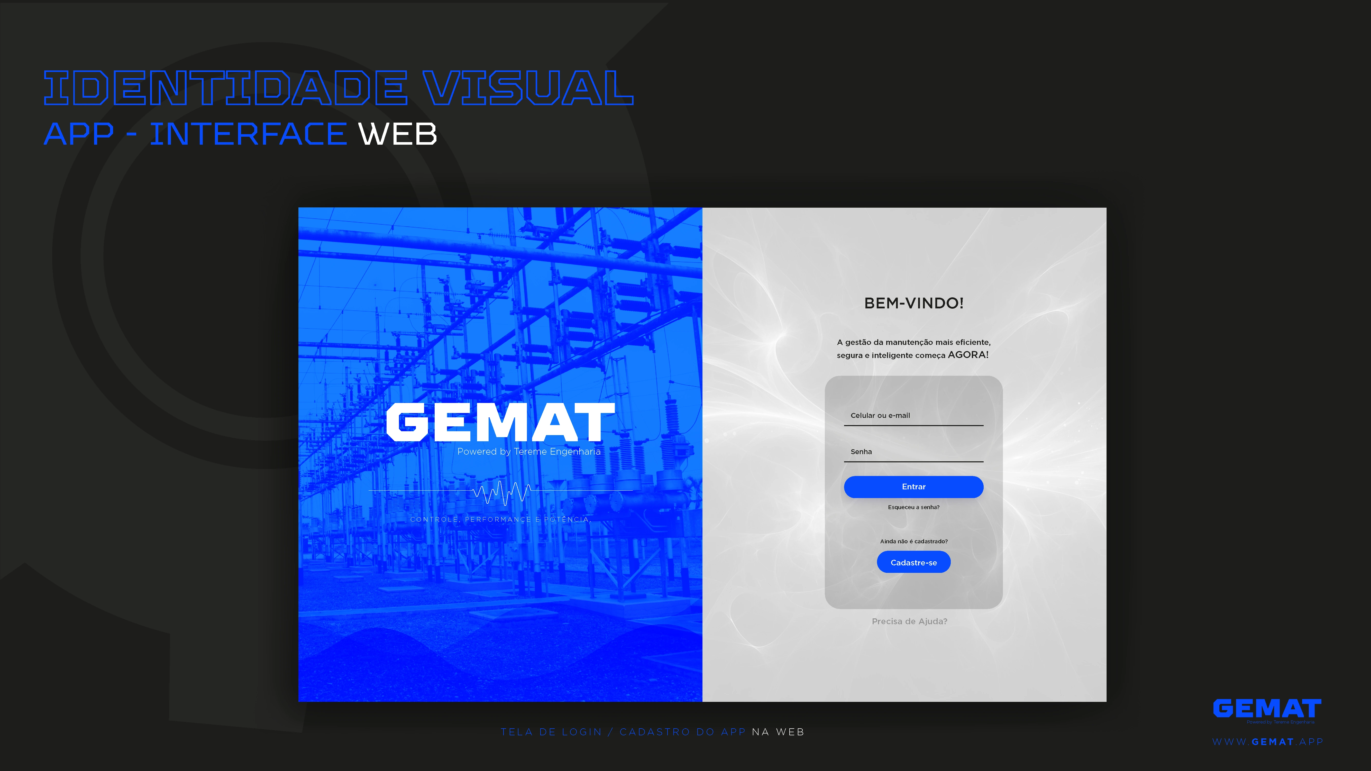 Estudo visual de interface web do GEMAT
